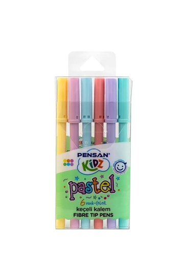 Pensan Kidz Keçeli Boya Kalemi 6 Renk Pastel