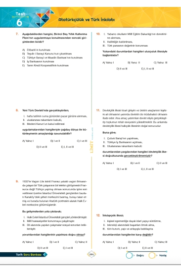 Limit Yayınları TYT - AYT Tarih Soru Bankası