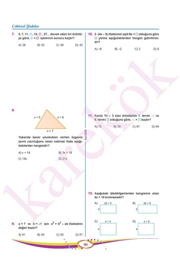 Karekök Yayınları 7. Sınıf Matematik Soru Bankası