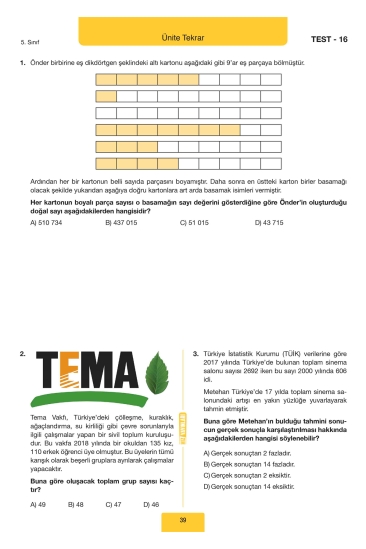 Hız Yayınları 5. Sınıf Matematik Soru Bankası