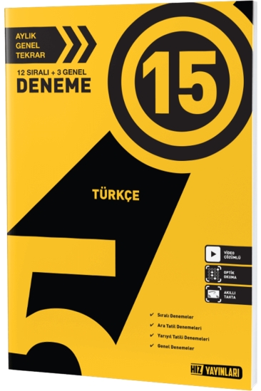Hız Yayınları 5. Sınıf Türkçe 15'li Deneme