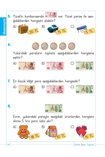 Key Kaliteli Eğitim Yayınları 1. Sınıf Kazanım Test Yaprakları