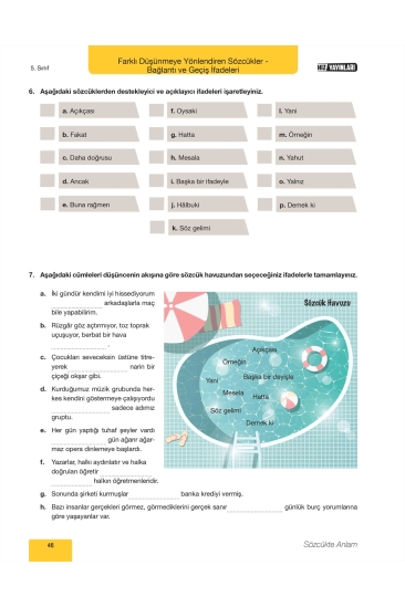 Hız Yayınları 5. Sınıf Türkçe Özet Konu Anlatımlı Etkinlik Defteri