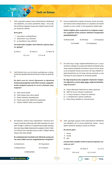 Limit Yayınları TYT - AYT Tarih Soru Bankası