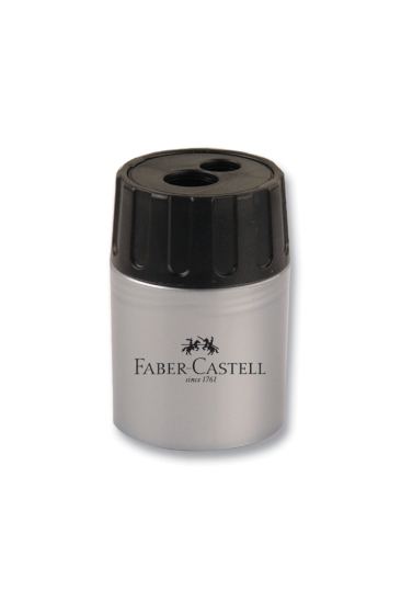 Faber-Castell Geniş Hazneli Çiftli Kalemtıraş Gri