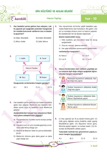 Karekök Yayınları 7. Sınıf Tüm Dersler Soru Bankası