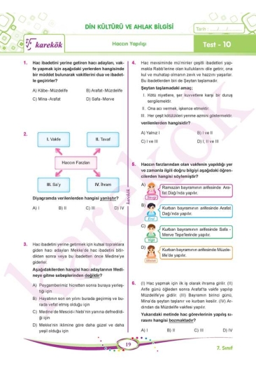 Karekök Yayınları 7. Sınıf Tüm Dersler Soru Bankası