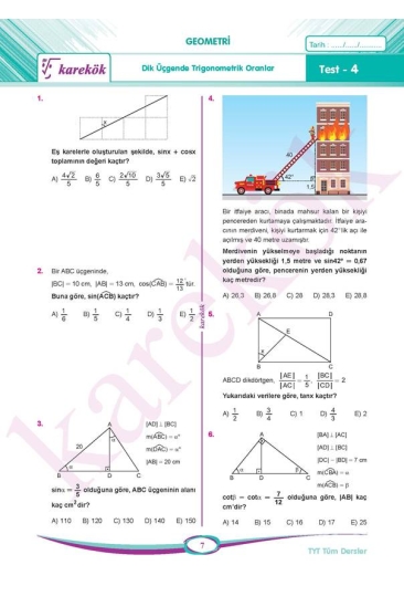 Karekök Yayınları TYT Tüm Dersler Soru Bankası (Sayısal)