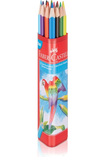 Faber-Castell 12'li Tam Boy Üçgen Kuru Boya Kalemi 113313