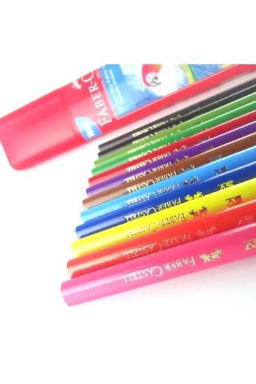 Faber-Castell 12'li Tam Boy Üçgen Kuru Boya Kalemi 113313