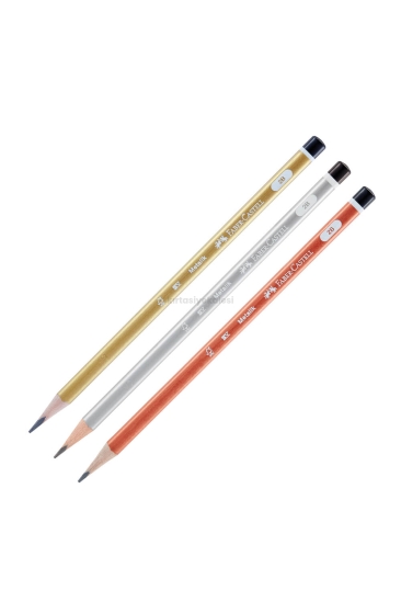 Faber-Castell Metalik Mercanlı Üçgen Kurşun Kalem 2B