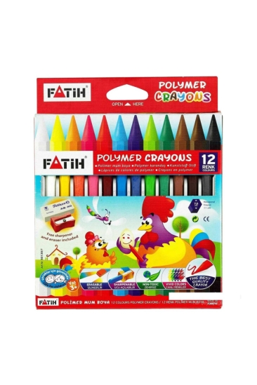 Fatih Polymer Crayons 12 Renk Mum Boya Uzun 50130