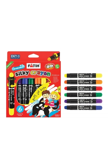 Fatih Silky Crayon Çevirmeli Mum Boya 6 Renk