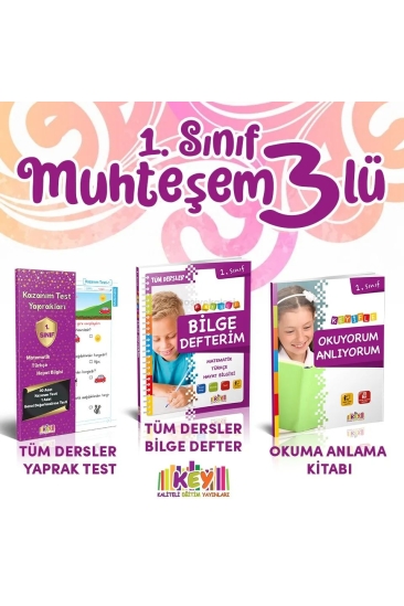 Key Kaliteli Eğitim Yayınları 1. Sınıf Muhteşem Üçlü Set