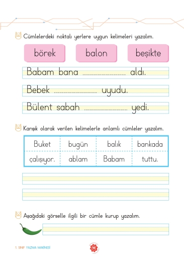 Key Kaliteli Eğitim Yayınları 1. Sınıf Yazma Makinesi