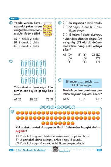 Key Kaliteli Eğitim Yayınları 2. Sınıf Güç Bende Tüm Dersler Soru Bankası