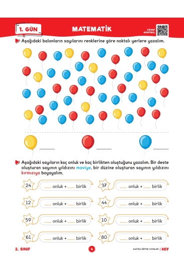 Key Kaliteli Eğitim Yayınları 2. Sınıf Keyifli Kasım Ara Tatil Kitabım