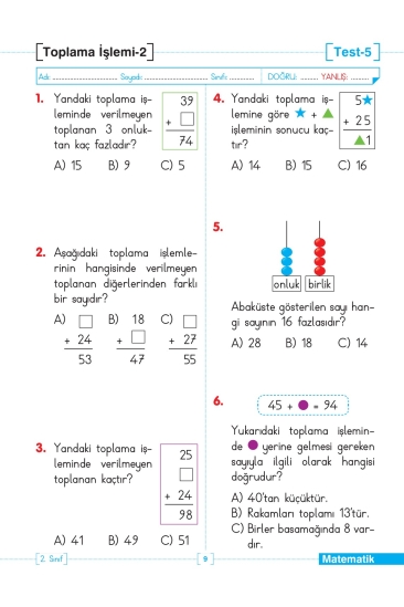 Key Kaliteli Eğitim Yayınları 2. Sınıf Tüm Dersler Test Yapraklarım