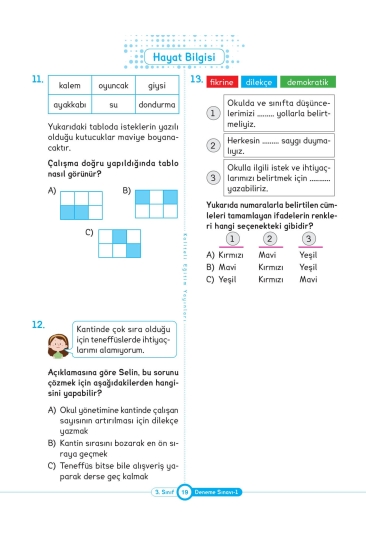 Key Kaliteli Eğitim Yayınları 3. Sınıf Keyi̇fli̇ Yeni̇ Nesi̇l 6'lı Deneme Sınavı