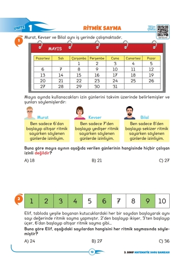 Key Kaliteli Eğitim Yayınları 3. Sınıf The Best Matematik Yüzde Yüz Yeni Nesil Soru Bankası