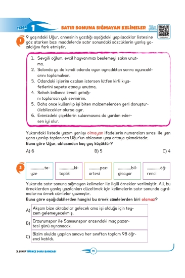 Key Kaliteli Eğitim Yayınları 3. Sınıf The Best Türkçe Yüzde Yüz Yeni Nesil Soru Bankası