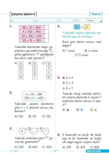 Key Kaliteli Eğitim Yayınları 3. Sınıf Tüm Dersler Test Yapraklarım