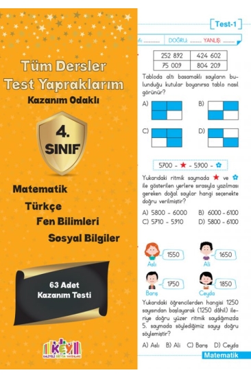 Key Kaliteli Eğitim Yayınları 4. Sınıf Tüm Dersler Test Yapraklarım