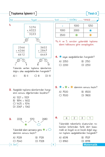 Key Kaliteli Eğitim Yayınları 4. Sınıf Tüm Dersler Test Yapraklarım