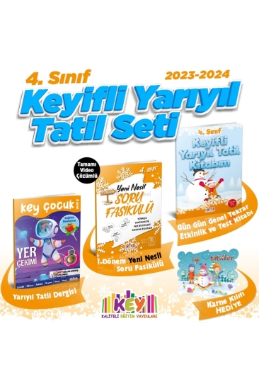 Key Kaliteli Eğitim Yayınları 4. Sınıf Keyifli Yarıyıl Tatil Seti