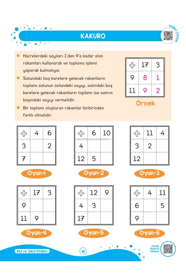 Key Kaliteli Eğitim Yayınları Akıl ve Zekâ Oyunları Kitabım - 1. Seviye