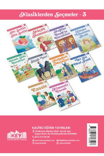 Key Kaliteli Eğitim Yayınları Klasiklerden Seçmeler 3 Hikaye Seti 10 Kitap